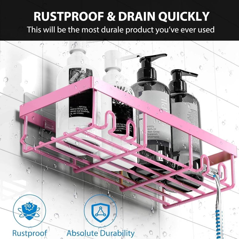 Moforoco Adhesive Shower Caddy Organizer Shelves Rack - 5 Pack Corner Bathroom Storage Organization, Home & Kitchen Decor Inside RV Accessories, Hanging First Apartment Household Camper Essentials - Image 5